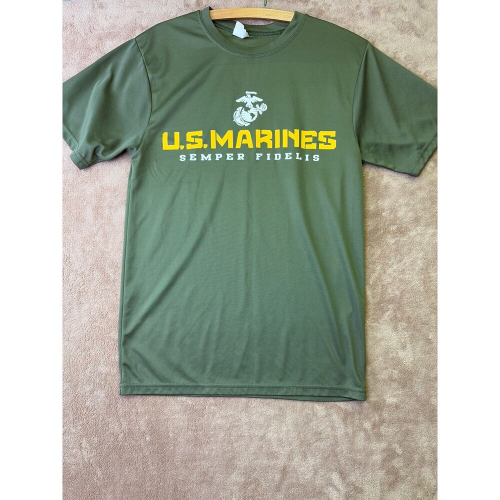 USMC U.S. Marines T-Shirt Men's XS OD Green Semper Fidelis EGA Graphic Tee PT
